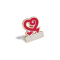 Pin de solapa de esmalte, insignia de forma de corazón (GZHY-LP-011)